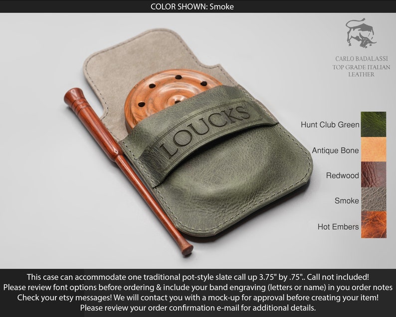 Leather Slate Turkey Call Case Personalized Etsy