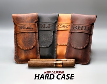 Personalized Leather Cigar Case Groomsman Gift with optional cigar accessories