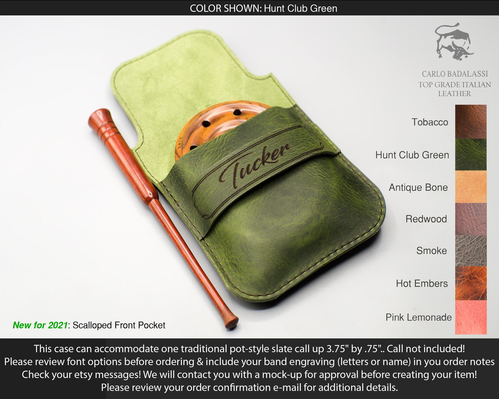 Leather Slate Turkey Call Case Personalized Engraved Turkey Etsy