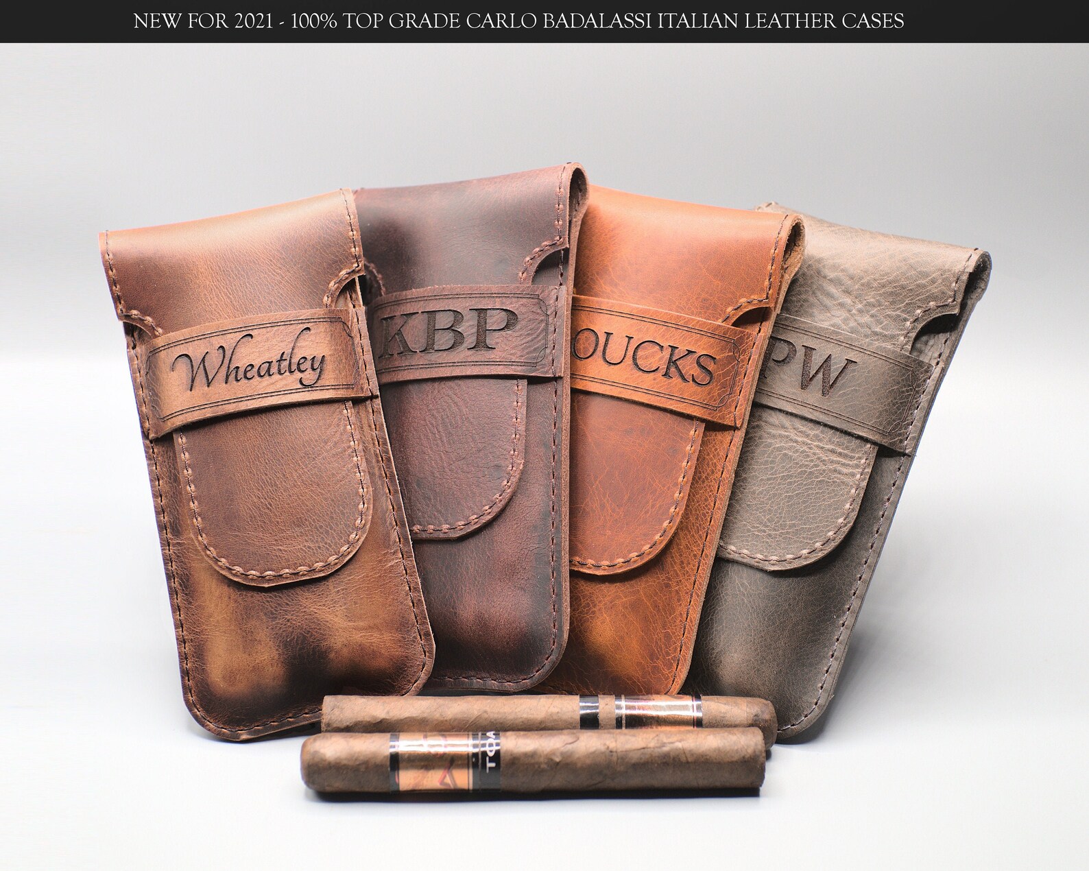 Personalized Italian Leather Cigar Case / Cigar Holder Etsy