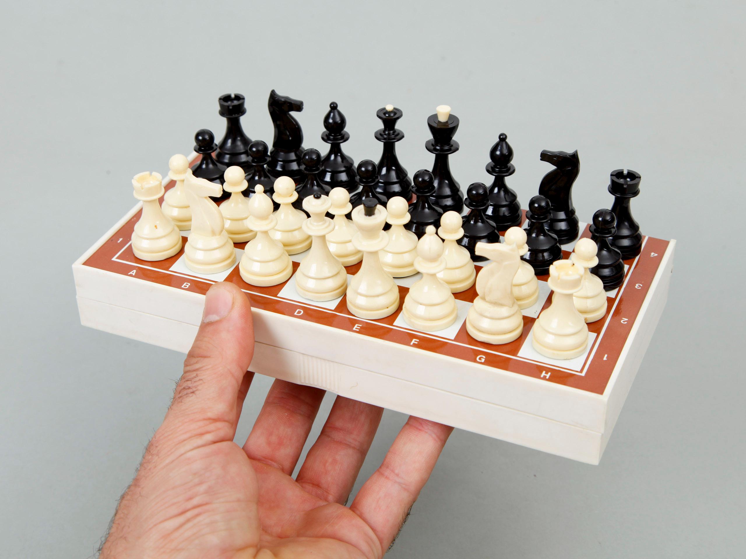 Vintage Soviet Magnetic Travel Chess Set 20x20cm./8x8 Inches