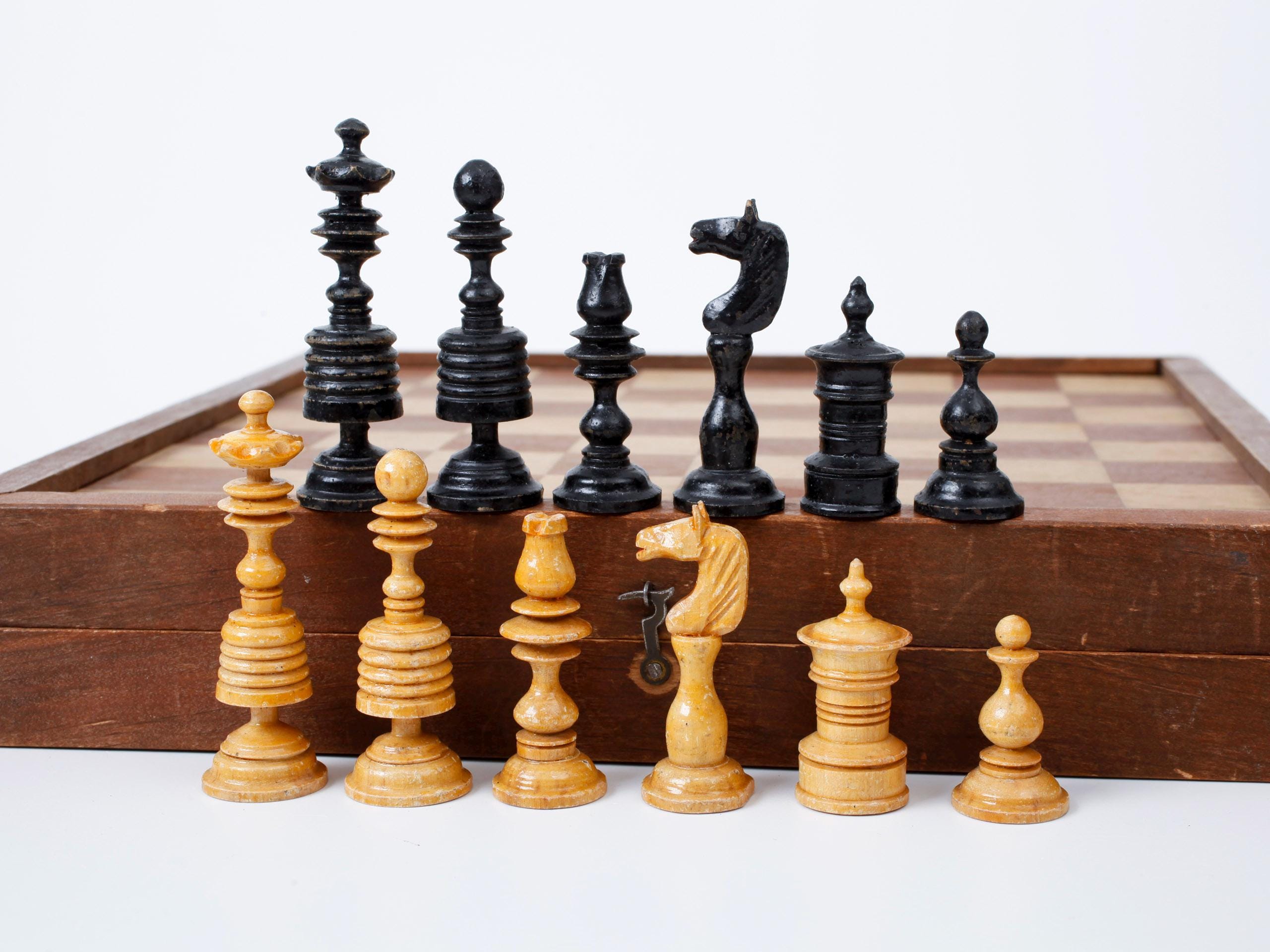Antique German Chess - Etsy