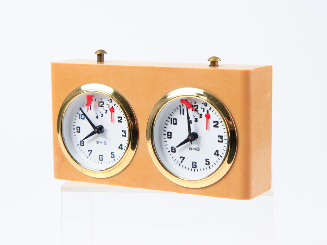 Vintage German Mechanical bhb Chess Clock, 1970's Analogue Chess Timer