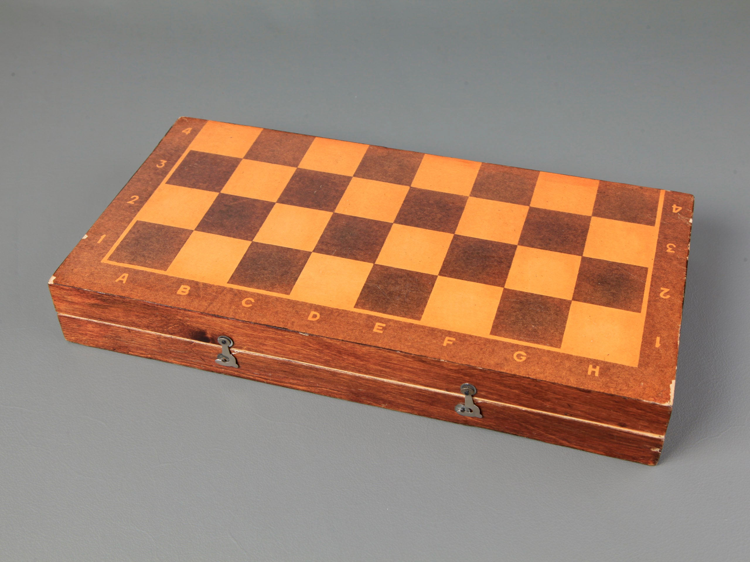 Wooden folding chess board vintage - Soviet old chess box 48 - Inspire  Uplift