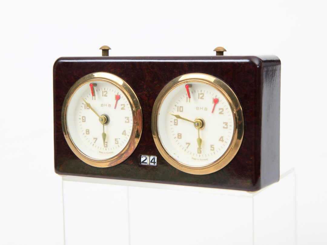 Rare German Mechanical bhb Chess Clock With Move Counter, 1960's