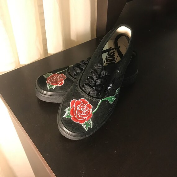 vans shoes with roses