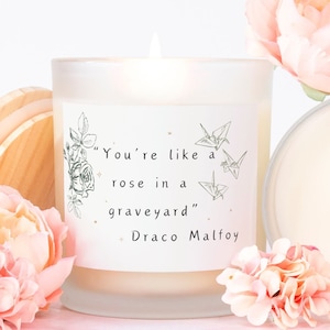 Dramione Fan Candle Frosted (Pink Wick) Glass