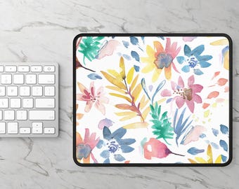 Bloemen gamingmuismat: kleurrijke bureaumat van neopreen