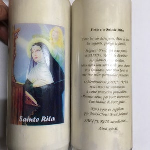 Set van 3 noveenkaarsen, Sint Rita