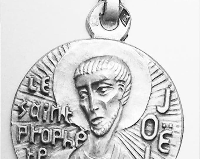 Medal Saint Joël  (le Saint Prophète) argent 925 sterling diameter 18mm handmade in France