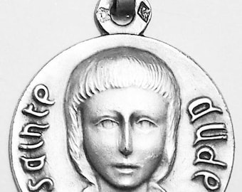 Medal Sainte Aude argent 925 sterling diameter 18mm handmade in France