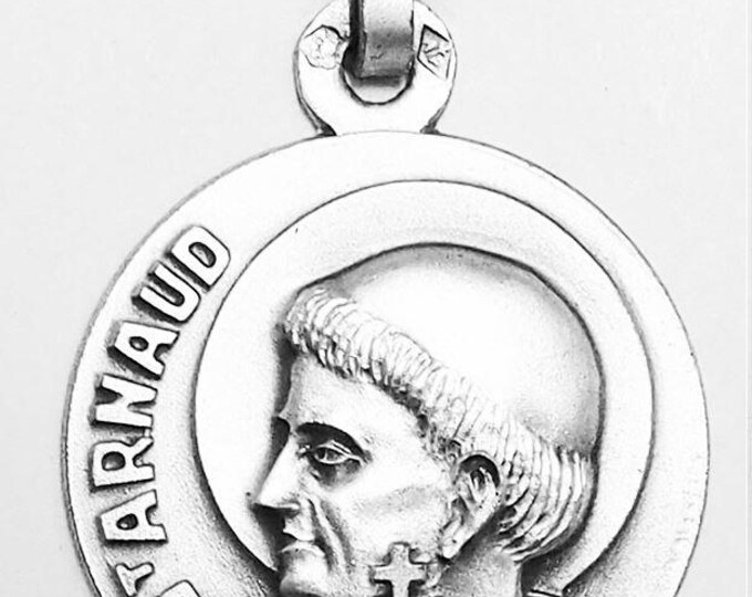Medal Saint Arnaud argent 925 sterling diameter 18mm handmade in France