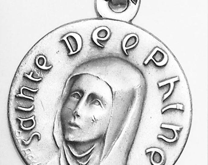 Medal Sainte Delphine argent 925 sterling diameter 18mm handmade in France