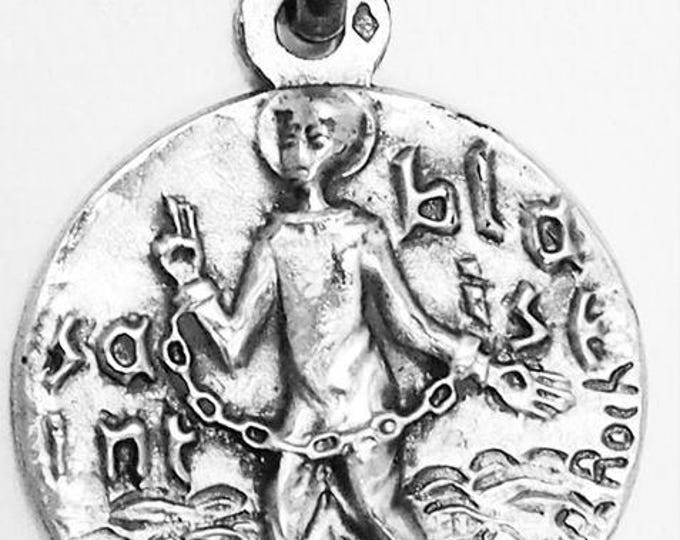 Medal Saint Blaise argent 925 sterling diameter 18mm handmade in France