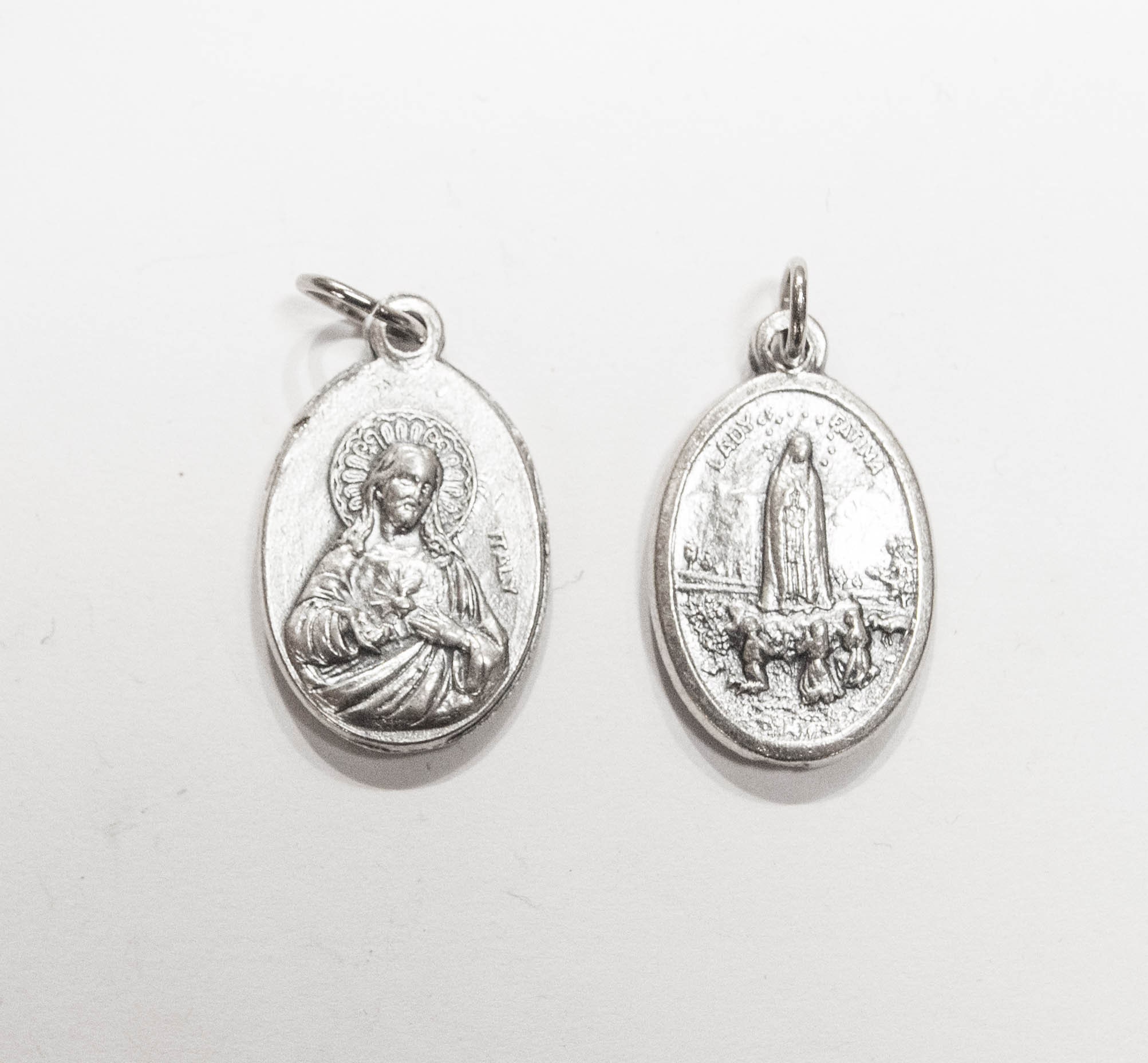 Médaille Recto Verso Jésus Christ et Notre Dame de Fatima
