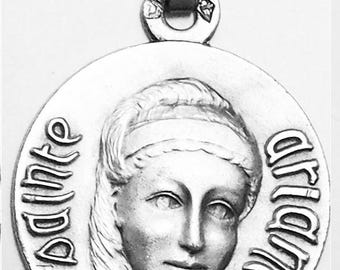 Medal Sainte Ariane argent 925 sterling diameter 18mm handmade in France