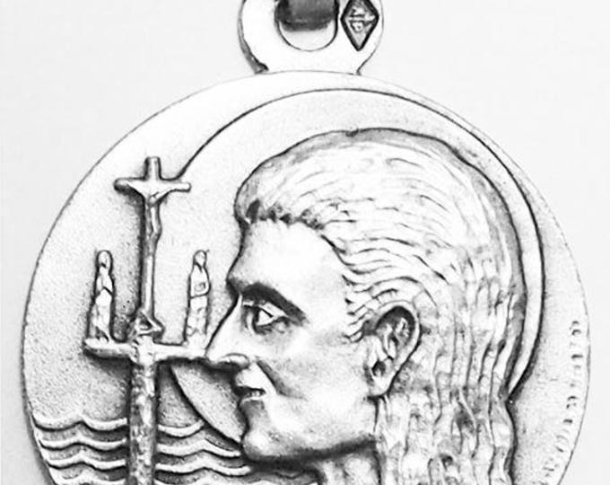 Medal Saint Gaël argent 925 sterling diameter 18mm handmade in France