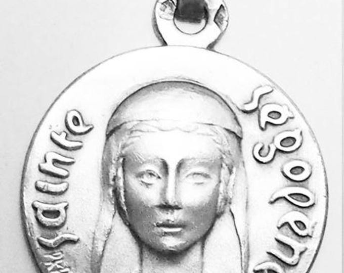 Medal Sainte Ségolène argent 925 sterling diameter 18mm handmade in France