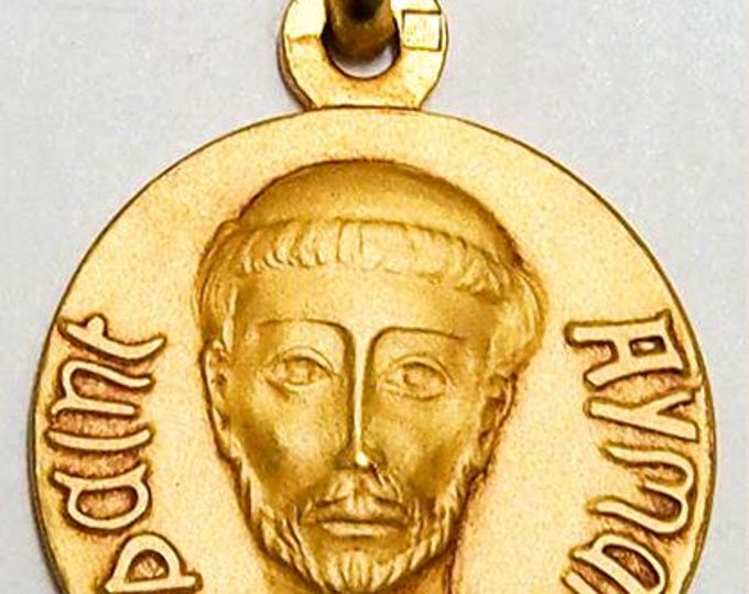 Medal Saint Aymar gold plated 3 microns diameter 18mm handmade in France