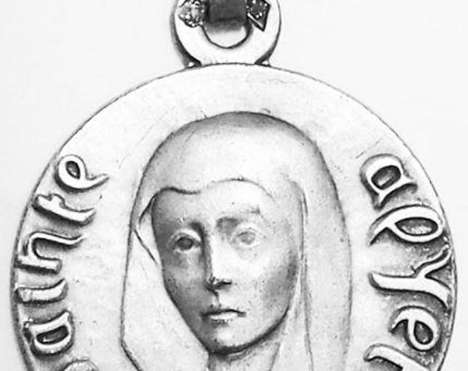 Medal Sainte Alyette argent 925 sterling diameter 18mm handmade in France