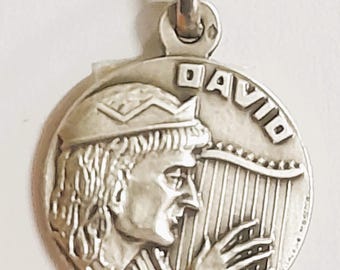 Medal DAVID argent 925 sterling diameter 18mm handmade in France