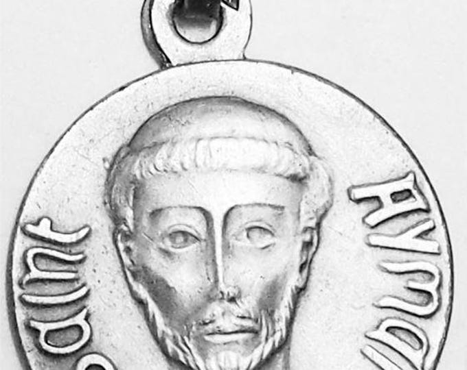 Medal Saint Aymar argent 925 sterling diameter 18mm handmade in France