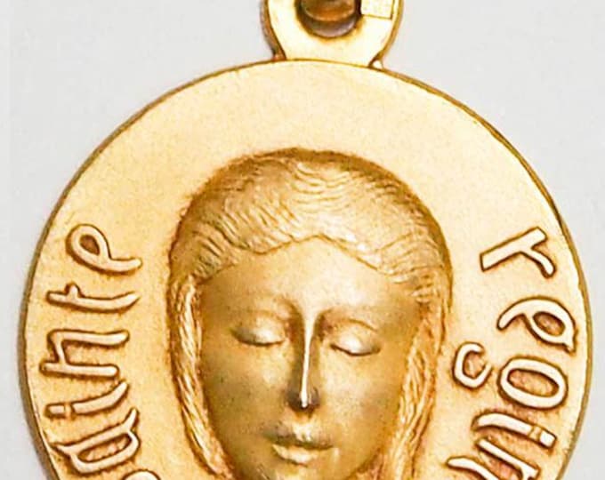 Medal Sainte Régine gold plated 3 microns diameter 18mm handmade in France