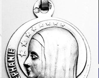 Medal Sainte Stéphanie argent 925 sterling diameter 18mm handmade in France