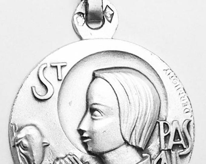 Medal Saint Pascal argent 925 sterling diameter 18mm handmade in France