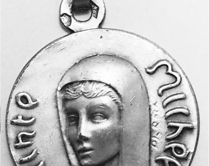 Medal Sainte Michèle argent 925 sterling diameter 18mm handmade in France