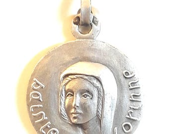 Medal Sainte Corinne argent 925 sterling diameter 18mm handmade in France