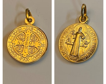 FREE SHIPMENT Medal pendant of Sant Jude 16mm gold plated 3 microns amazing details french handmade 16 millimeters very beautiful work