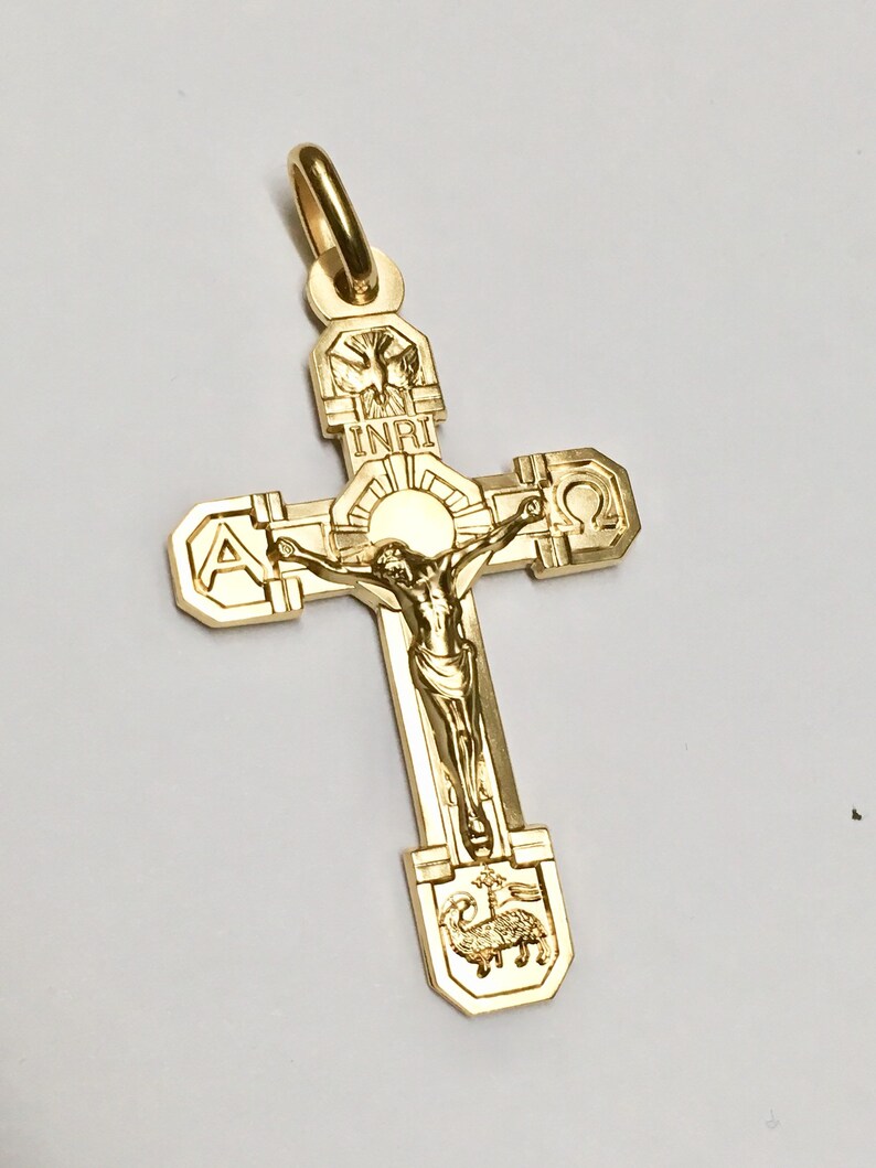 Pendentif crucifix en plaqué or - Oriana France