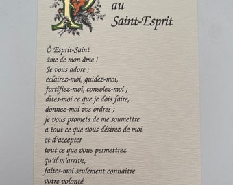 Lot of 10 Prayers - Prayer to the Holy Spirit 12.5cm x 8cm