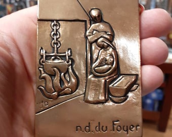 Religious Bronze Art, Our Lady of Joy, Virgin Mary and Jesus Child.