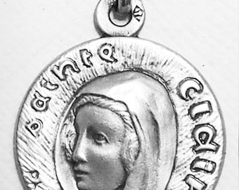 Medal Sainte Claire argent 925 sterling diameter 18mm handmade in France