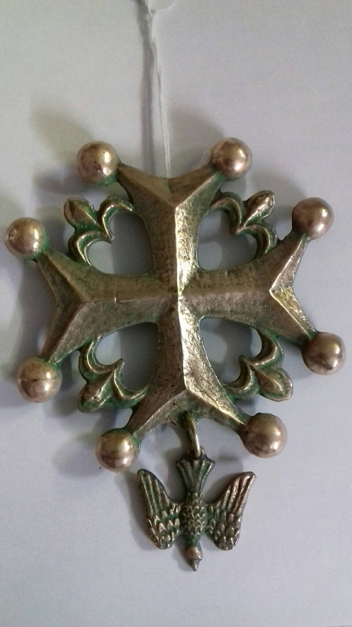 Camargue bronze Cross Middle age Ship anchor 12cm x 7 cm