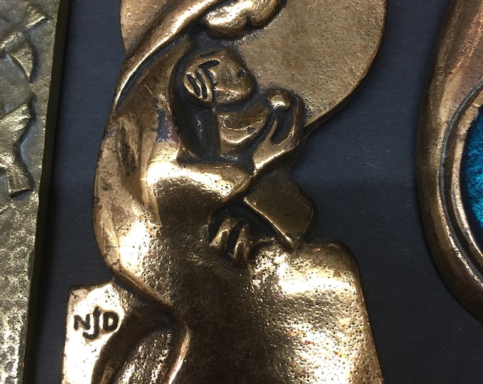 Religious Bronze Art, Virgin and Jesus Child.