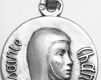 Medal Sainte Chantal argent 925 sterling diameter 18mm handmade in France