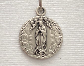 FREE SHIPMENT Medal pendant of Mary Guadalupe 1_mm gold plated 3 microns amazing details french handmade 18 millimeters very beautiful work