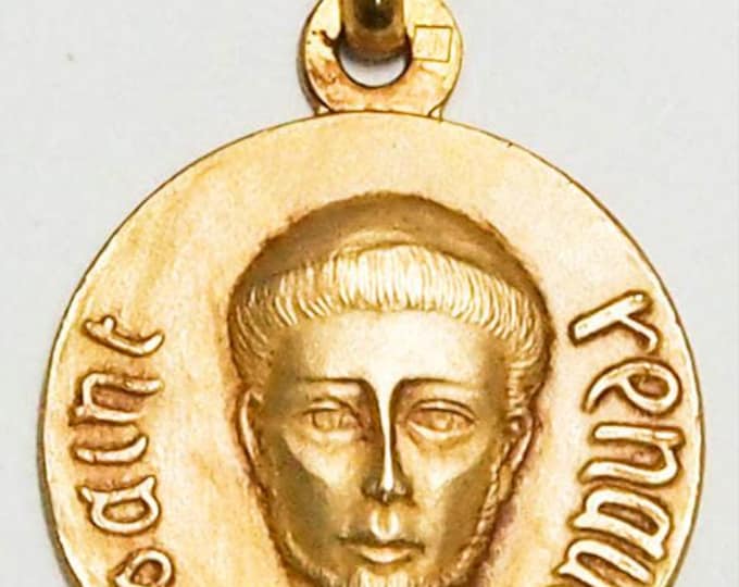 Medal Saint Renaud gold plated 3 microns diameter 18mm handmade in France