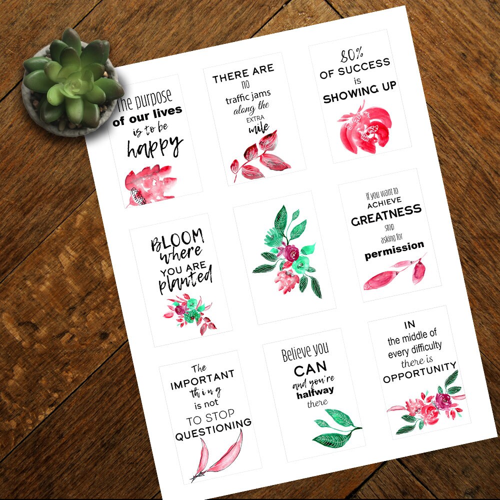 bullet journal planner stickers printable quotes instant etsy