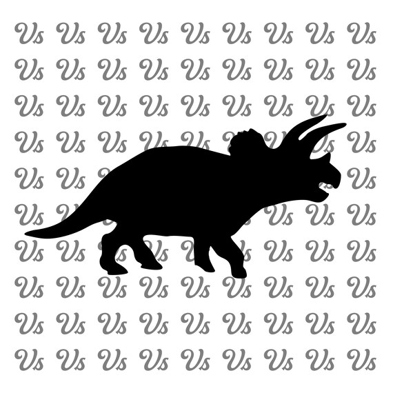 Triceratops Herbivore 3 Horn Dinosaur Vector Silhouette Svg Etsy