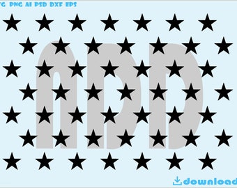 50 stars stencil etsy