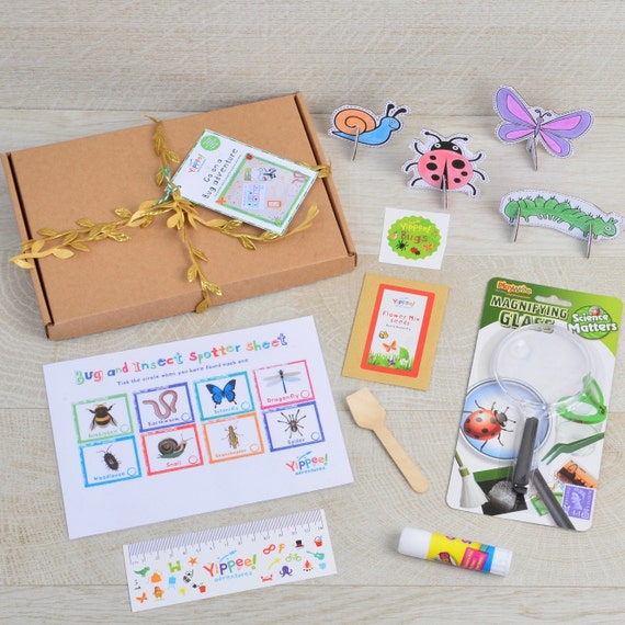 Pen,Gift Box Mini Bug Hunting Kit Includes Magnifying Glass & Bug Spotter Cards 