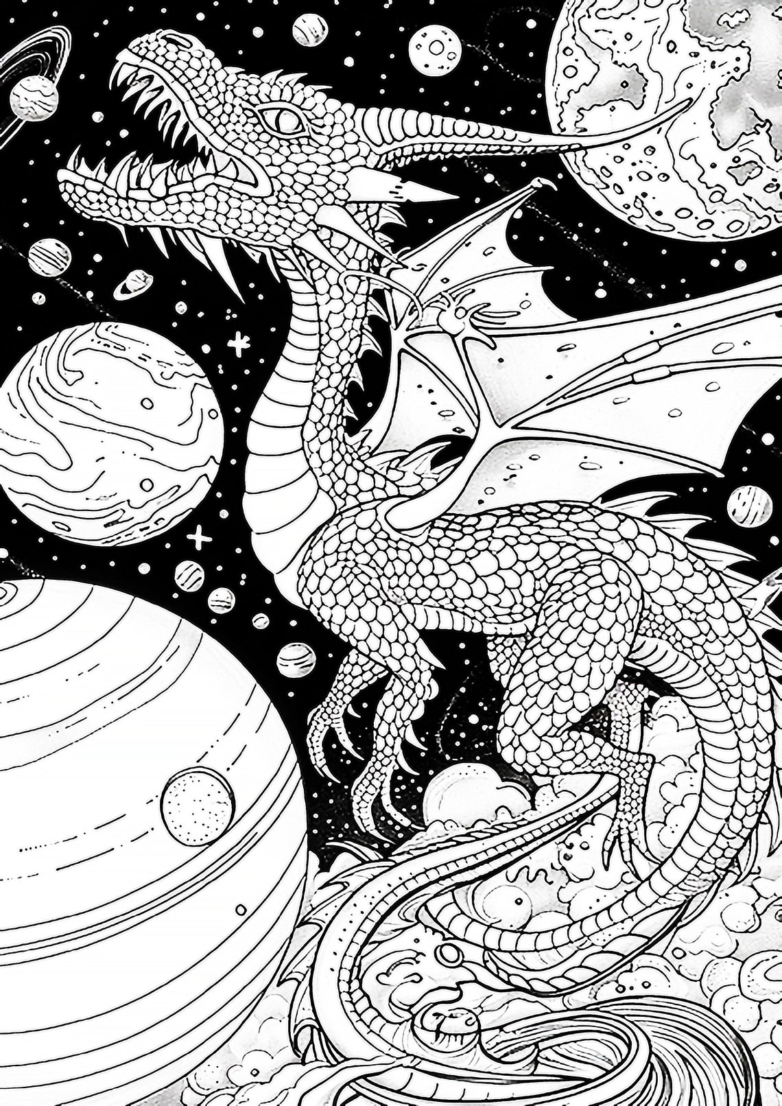 Fairy Dragons Coloring Pages for Children and Adults to Print - Etsy