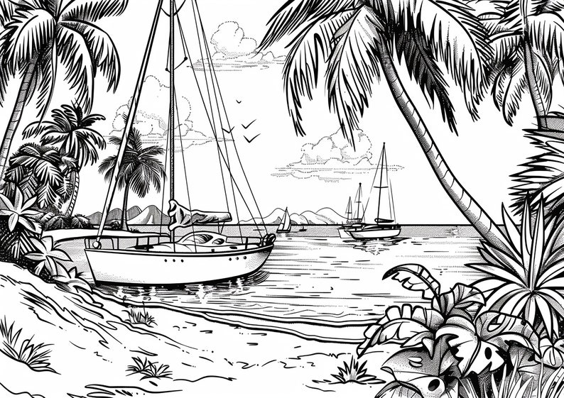 Mediterranean Themed Coloring Pages to Print for Adults and Children - Etsy