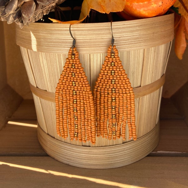Seed Beaded Earrings Etsy