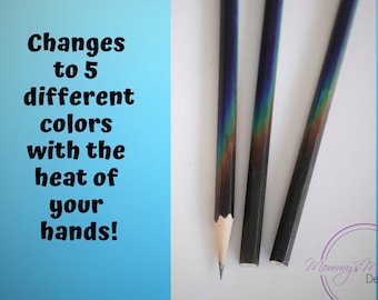 Mood Color Changing Pencils Set of 3, custom pencil set back to school pencil, tween gift ideas, christmas gift for kids, birthday favor