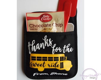 Personalized Bus Driver Pot Holder Gift, bus driver appreciation, christmas gift for bus drivers, bus aide gift, end of year bus driver gift